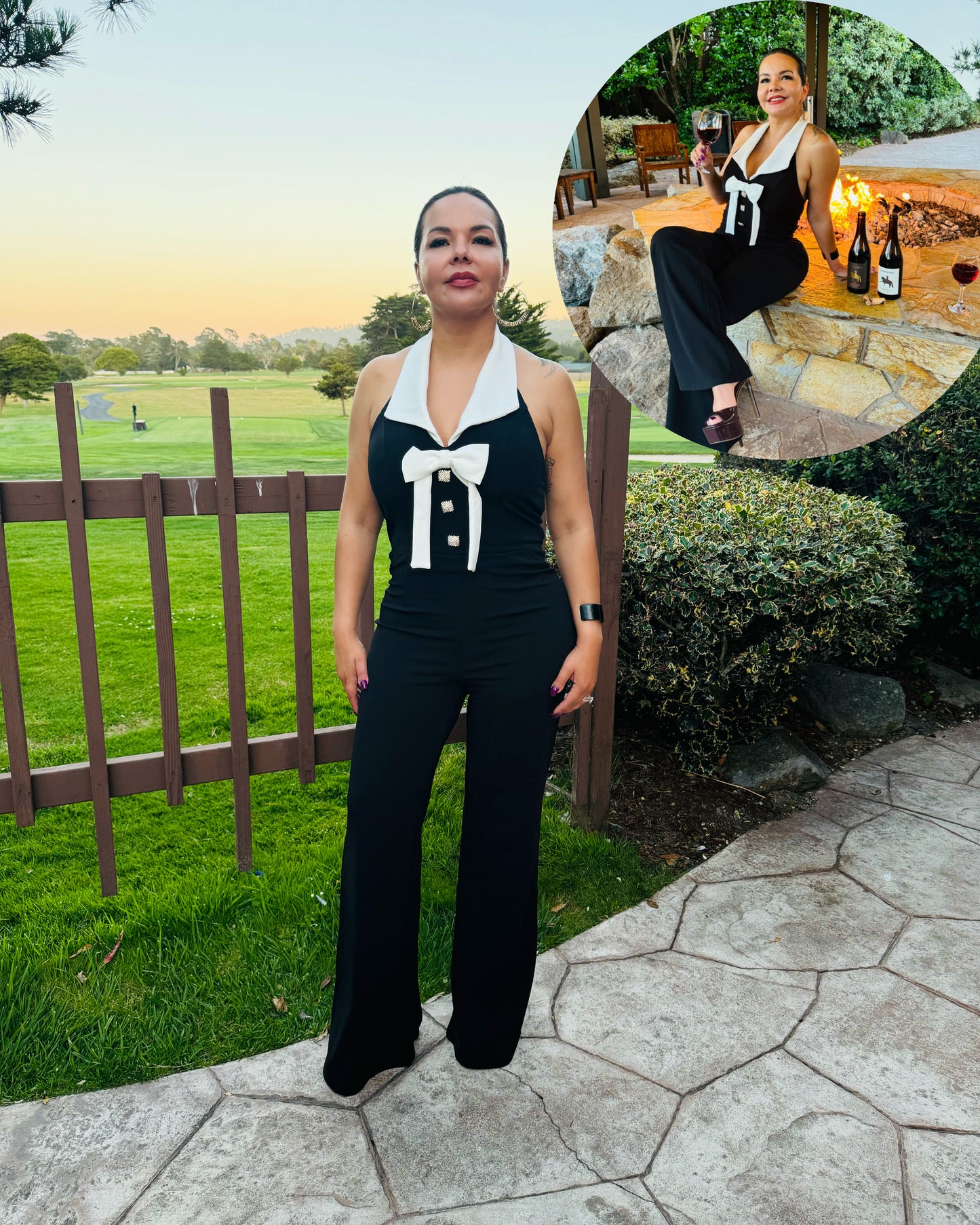 Black and White Tux Jumpsuit