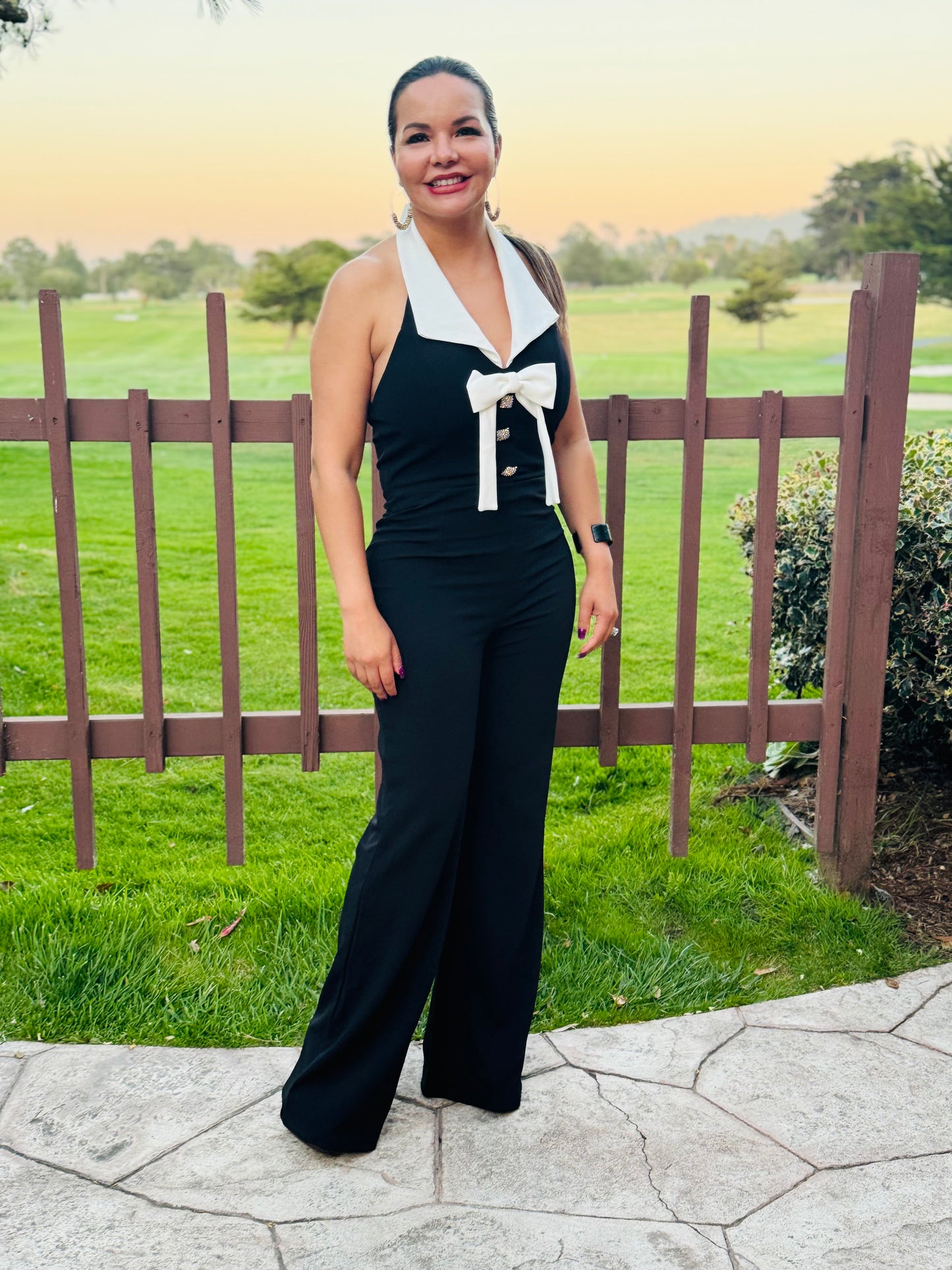 Black and White Tux Jumpsuit