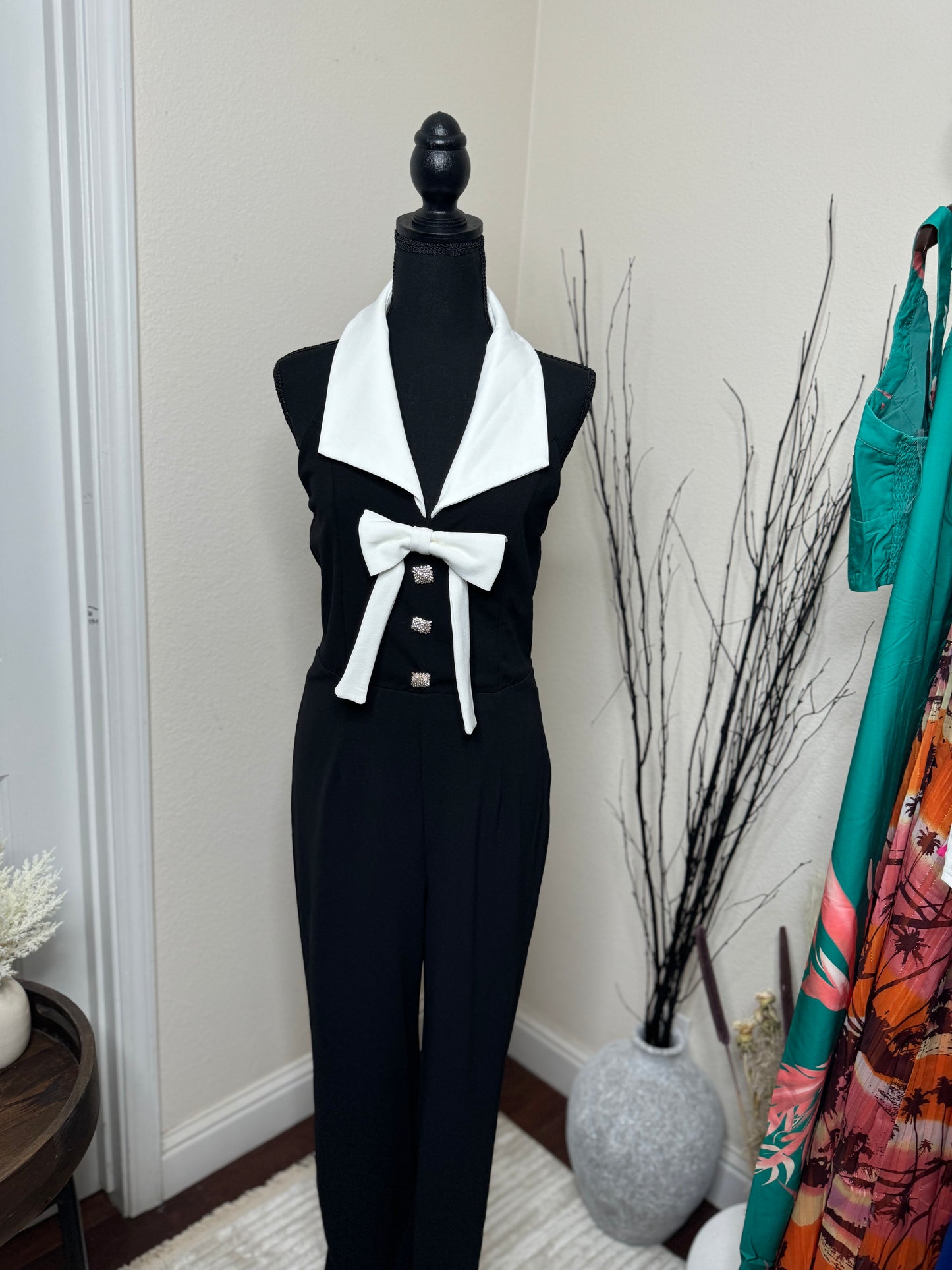 Black and White Tux Jumpsuit