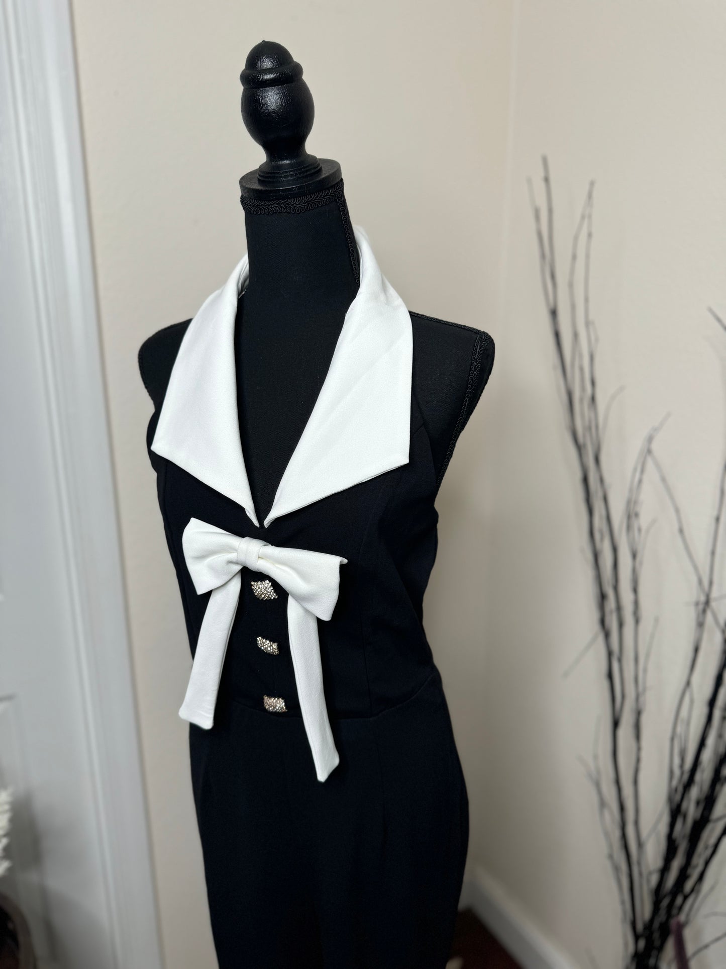 Black and White Tux Jumpsuit