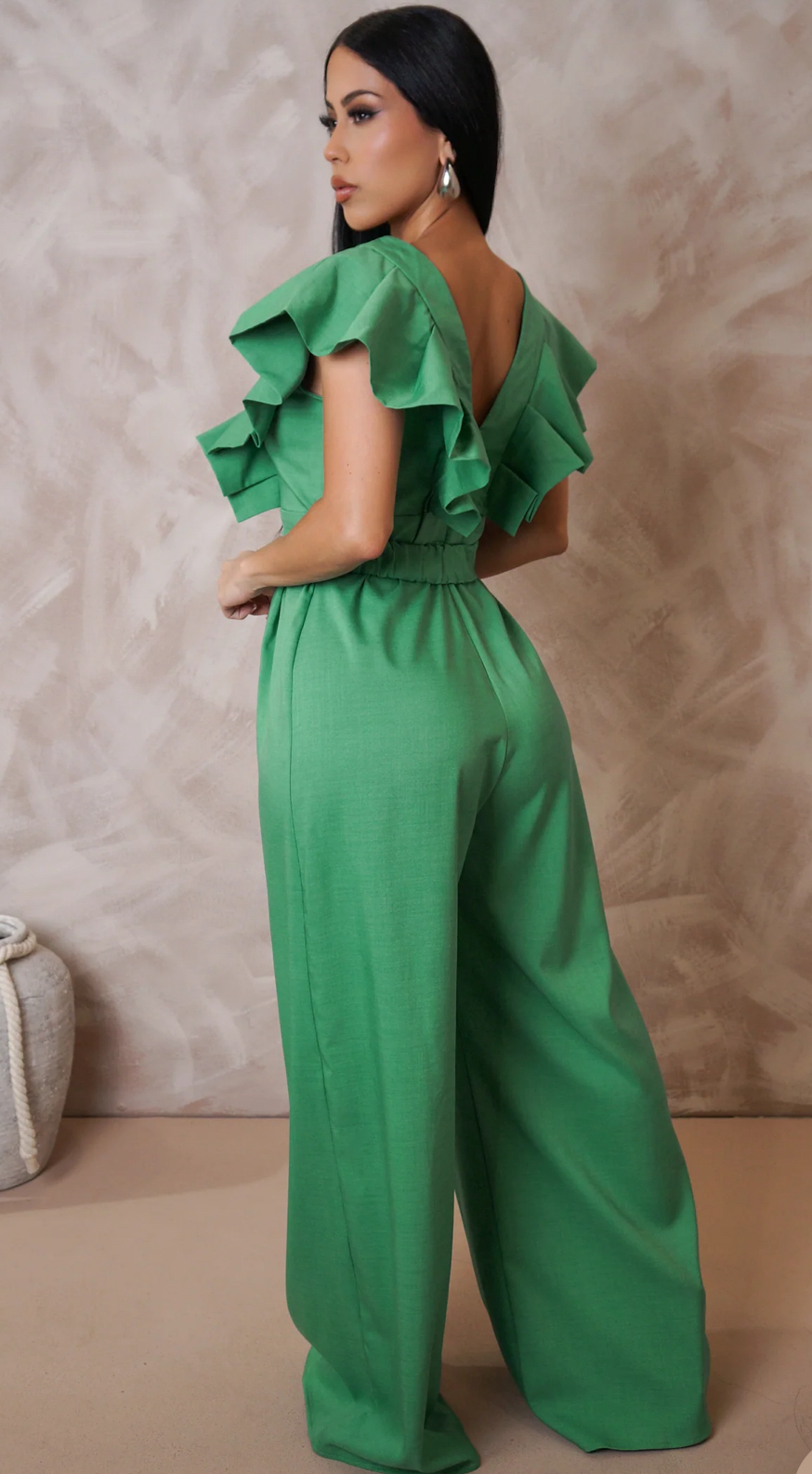 Green Relaxed Fit Jumpsuit