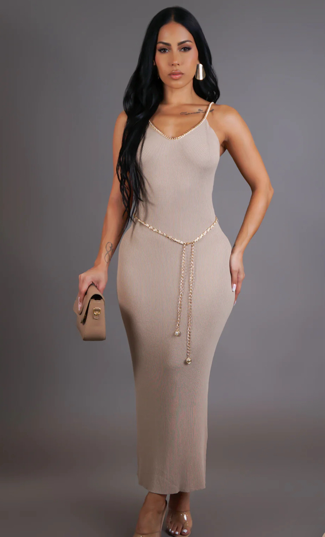 Natural Fit Taupe Dress